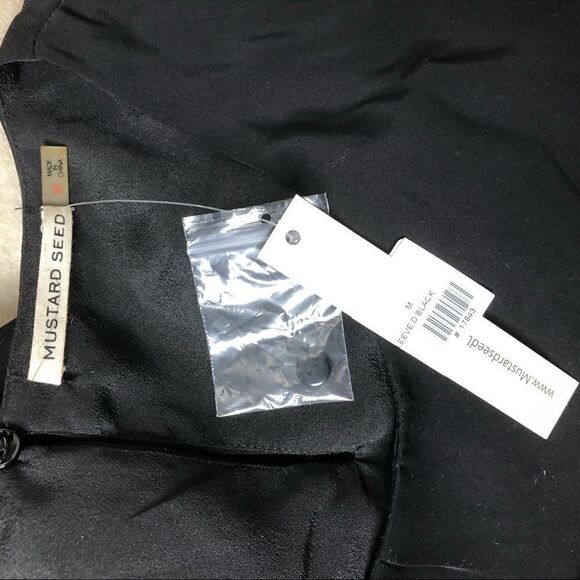 Mustard Seed Solid Lace Bell Sleeve Black M NWT - Picture 7 of 8